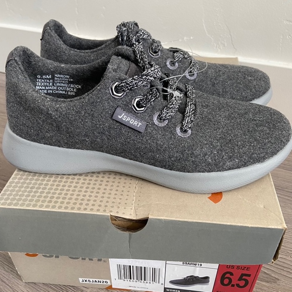 JSPORT by JAMBU Arrow Sneakers Dark Gray Lightweight Shoes Women’s Size 6.5